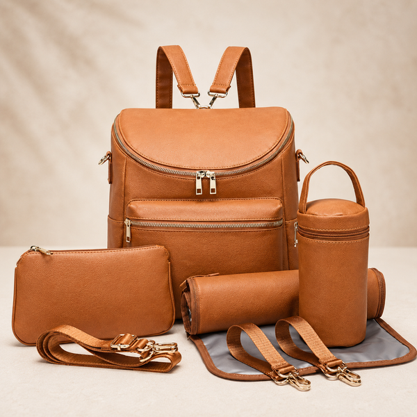 4 in 1 Leather Diaper Bag