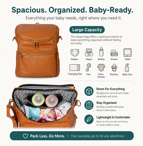 4 in 1 Leather Diaper Bag